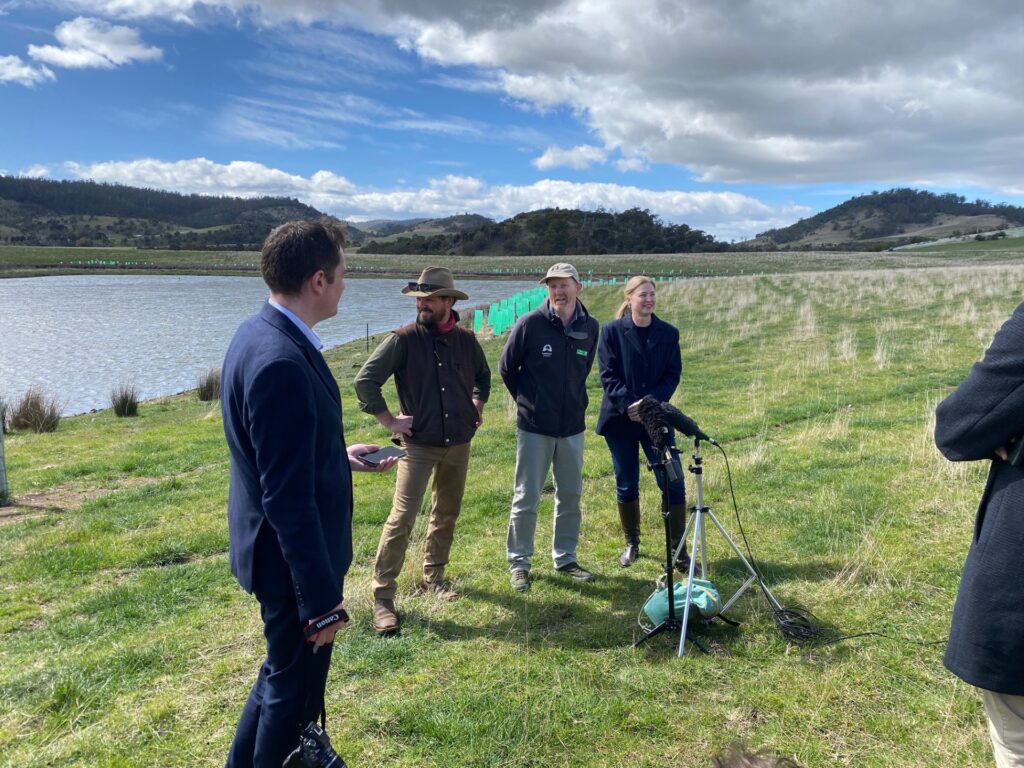 Lachie van Balen, Peter Stronach and Julie Collins